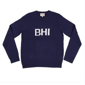 Ellsworth & Ivey BHI Bald Head Island Navy Blue Crew Neck Sweater